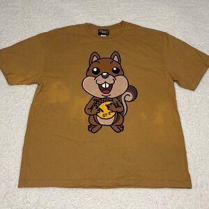 Drew House Men Mustard Graphic Sherman Squirrel T-shirt